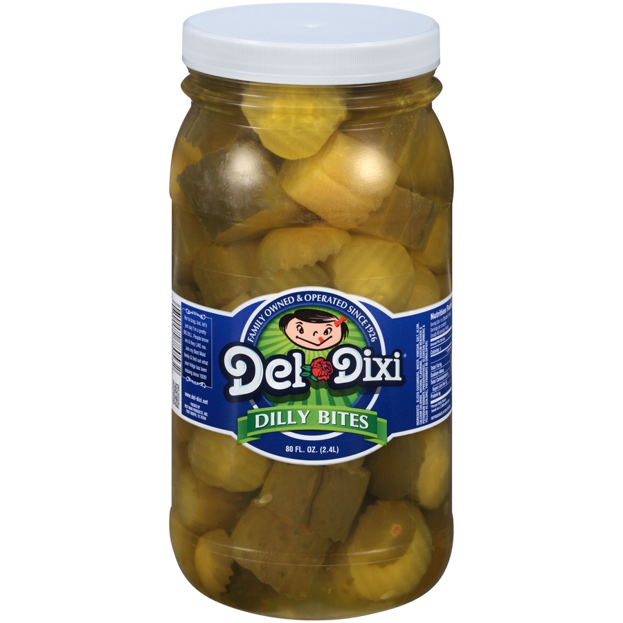 slide 1 of 6, Del-Dixi Dilly Bites Pickles, 80 oz