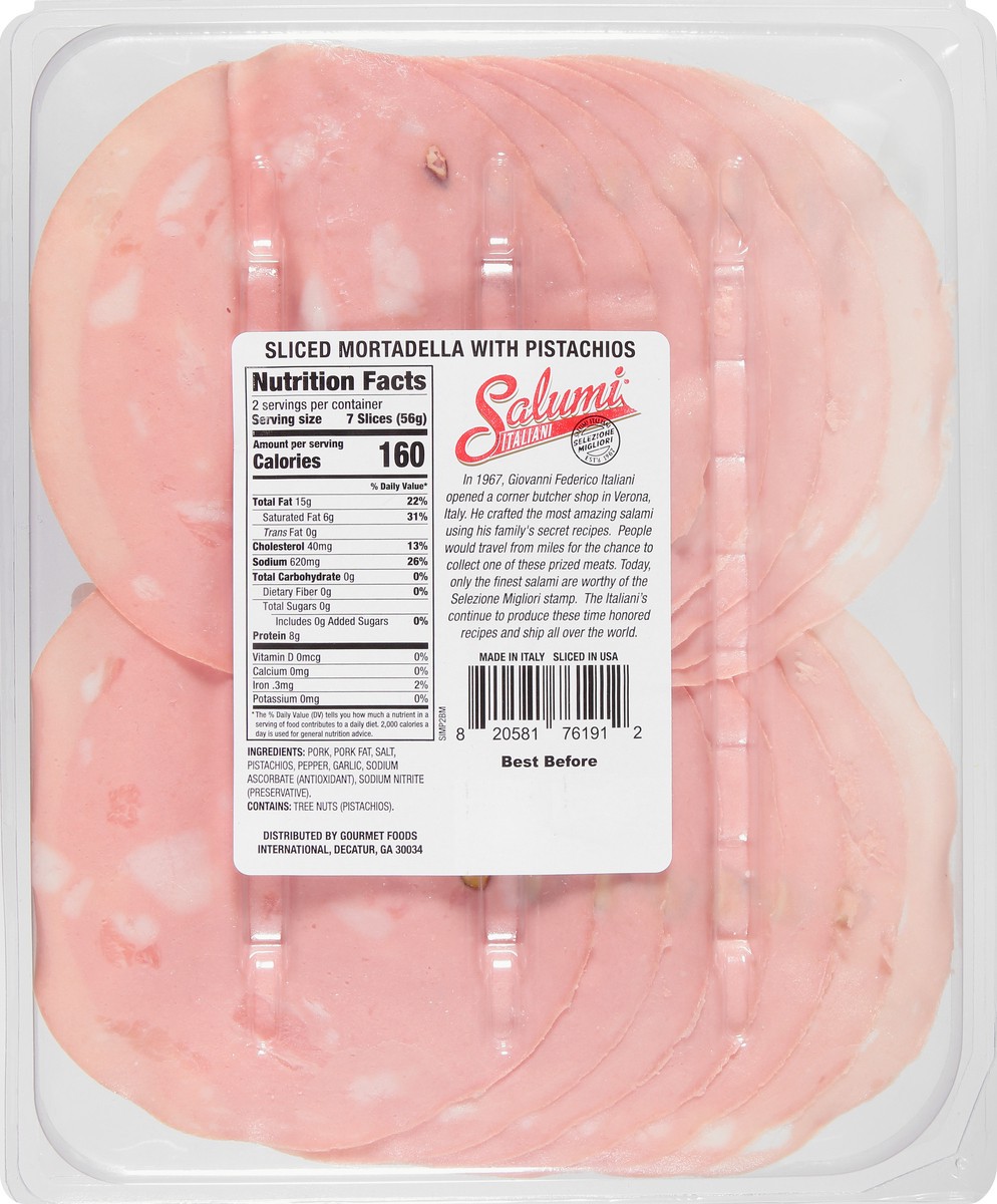 slide 3 of 9, Salumi Italiani Sliced Mortadella with Pistachios 4 oz, 4 oz