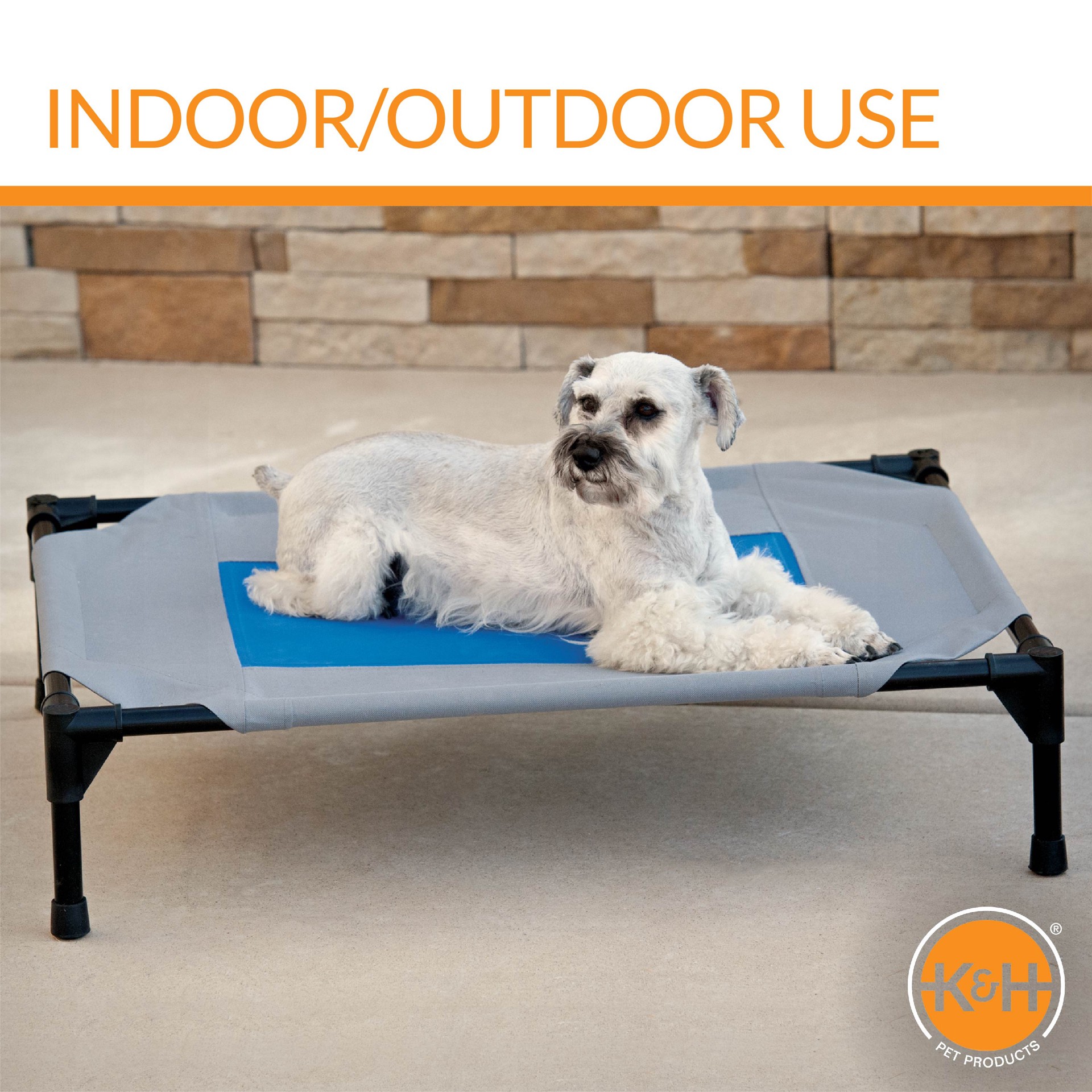 slide 6 of 10, K & H K&H Pet Products Coolin' Pet Cot Elevated Pet Bed Gray/Blue Medium 25 X 32 X 7 Inches, 25 in
