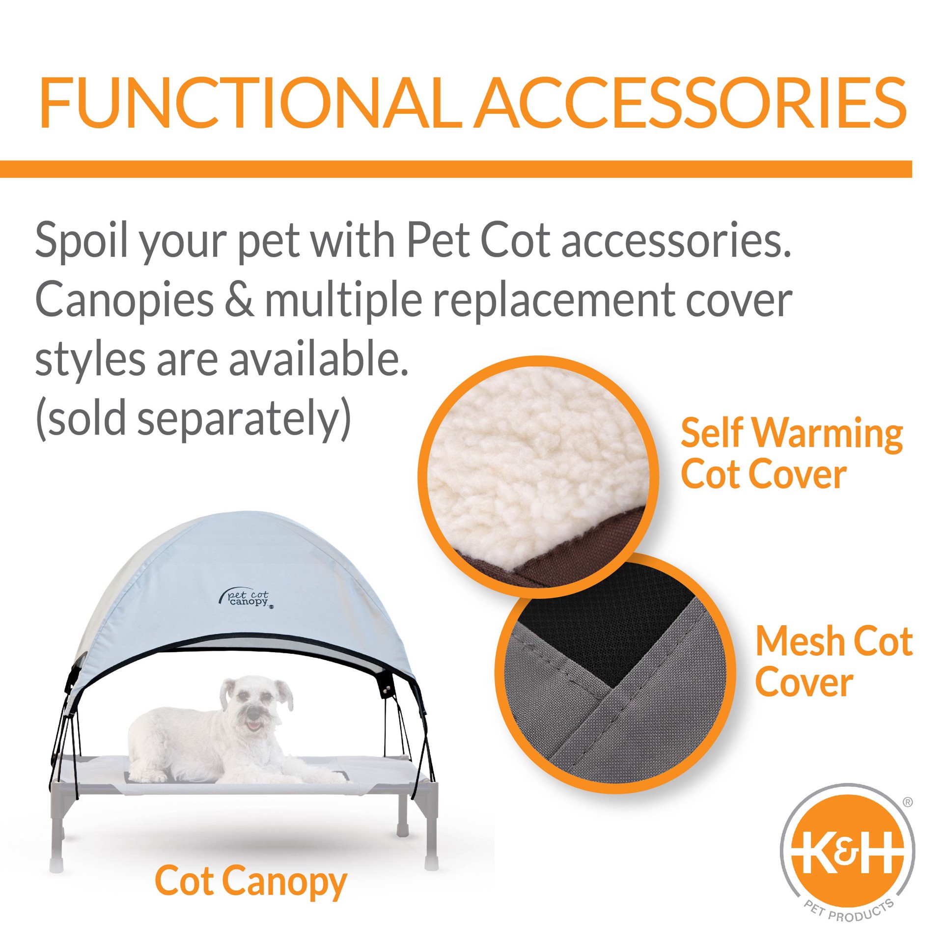 slide 7 of 10, K & H K&H Pet Products Coolin' Pet Cot Elevated Pet Bed Gray/Blue Medium 25 X 32 X 7 Inches, 25 in