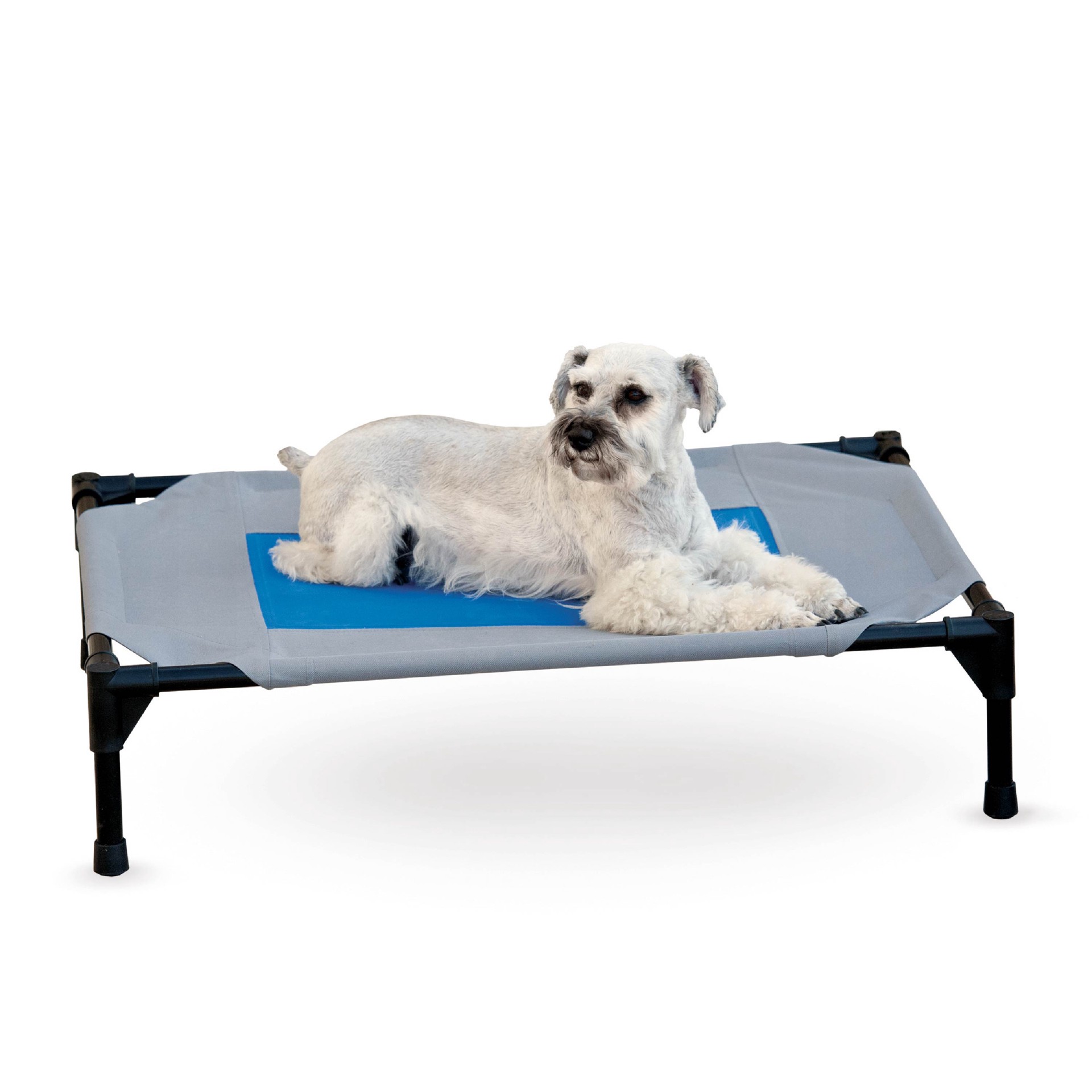 slide 1 of 10, K & H K&H Pet Products Coolin' Pet Cot Elevated Pet Bed Gray/Blue Medium 25 X 32 X 7 Inches, 25 in