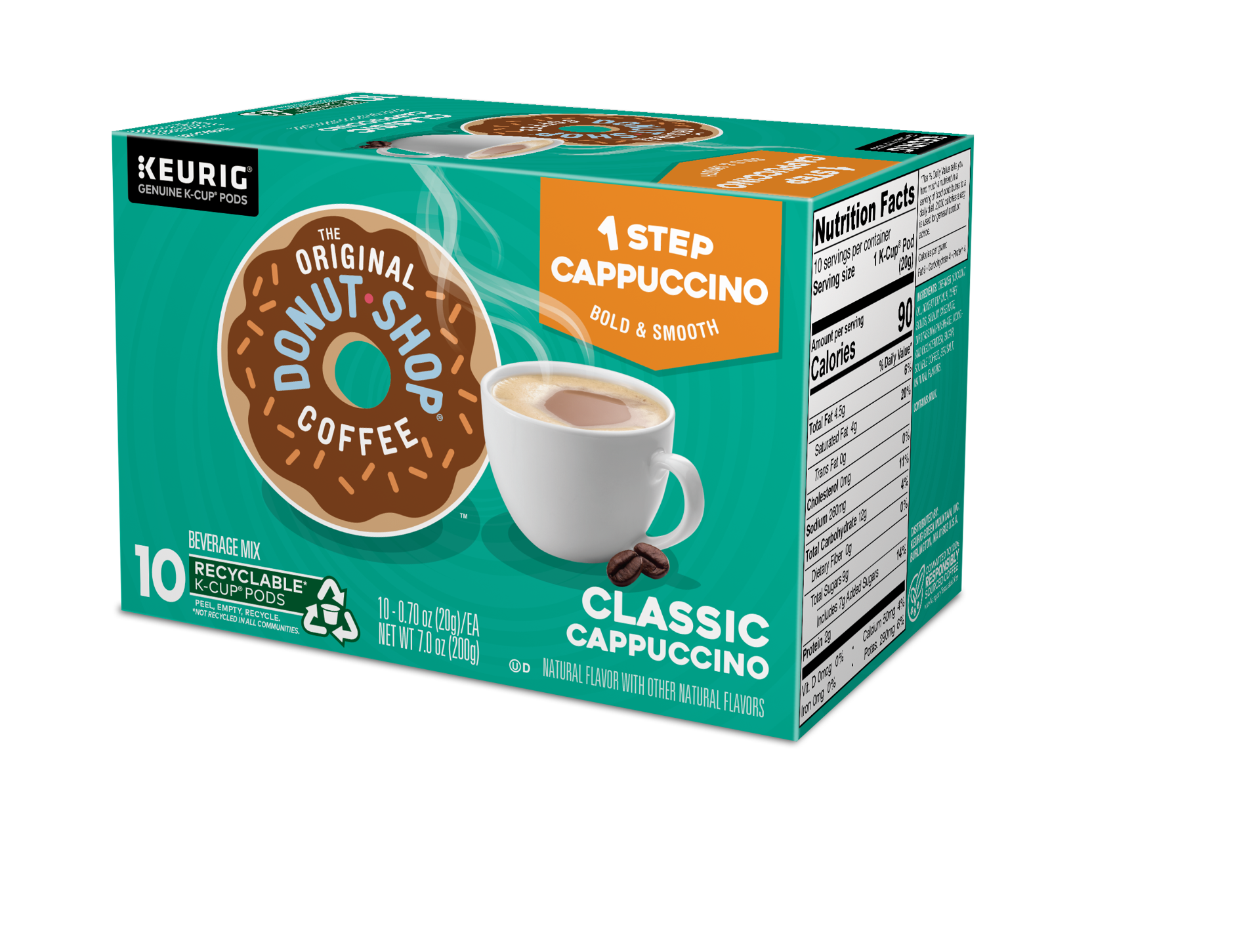 slide 4 of 5, The Original Donut Shop One-Step Classic Cappuccino, Keurig Single-Serve K-Cup Pods, 10 Count, 10 ct