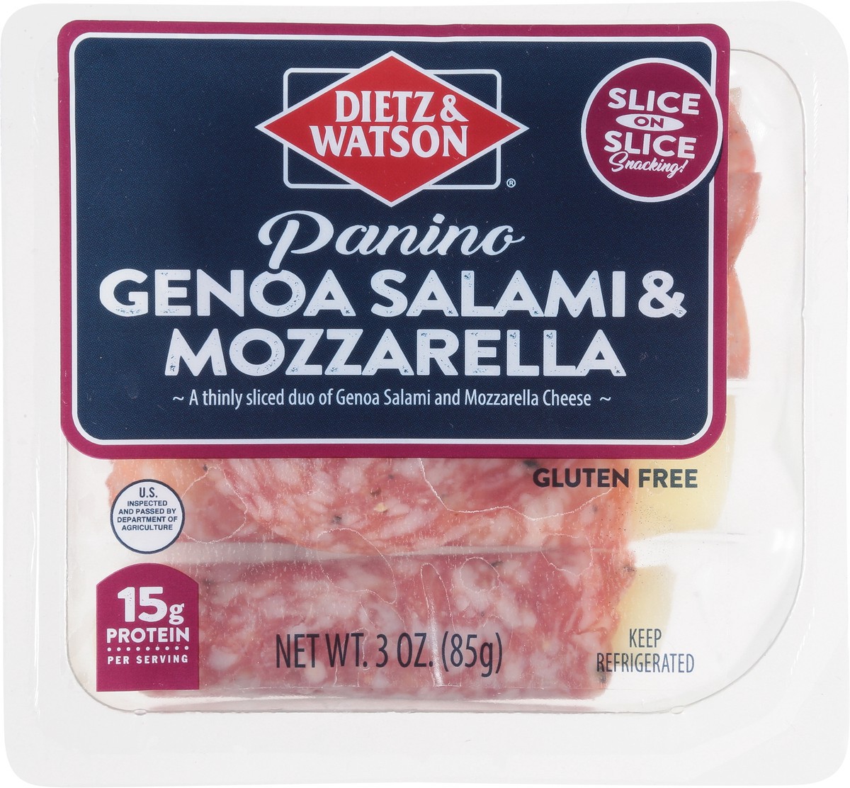 slide 6 of 14, Dietz & Watson Genoa Salami & Mozzarella Panino 3 oz, 3 oz