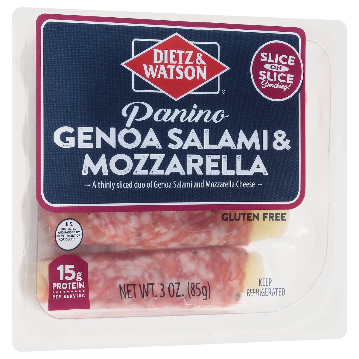 slide 8 of 14, Dietz & Watson Genoa Salami & Mozzarella Panino 3 oz, 3 oz