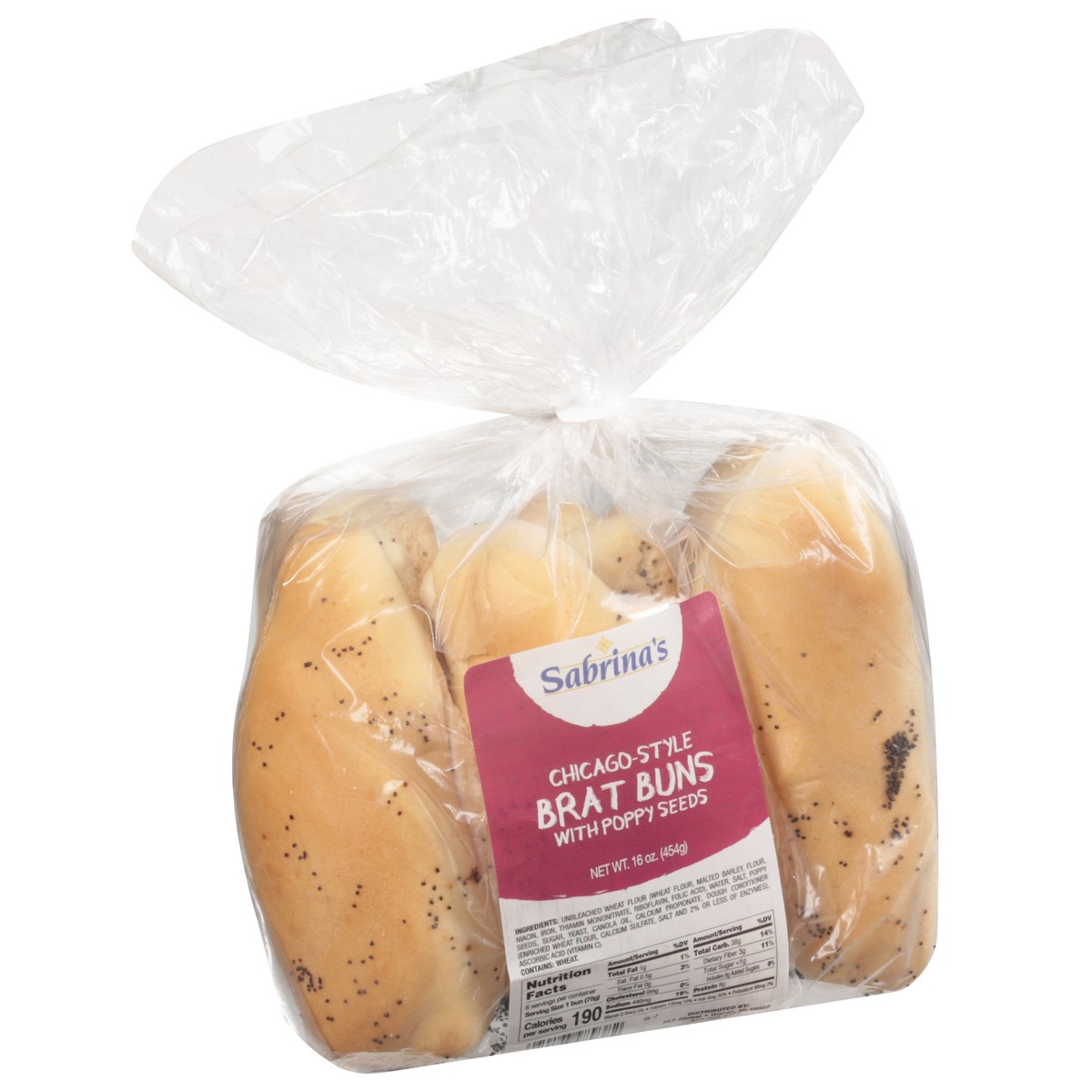 slide 7 of 13, Sabrina's Brat's Buns W/ Poppy Seeds, 14.4 oz