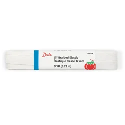 Elastic Braid - 0.5 in x 9 yd - White