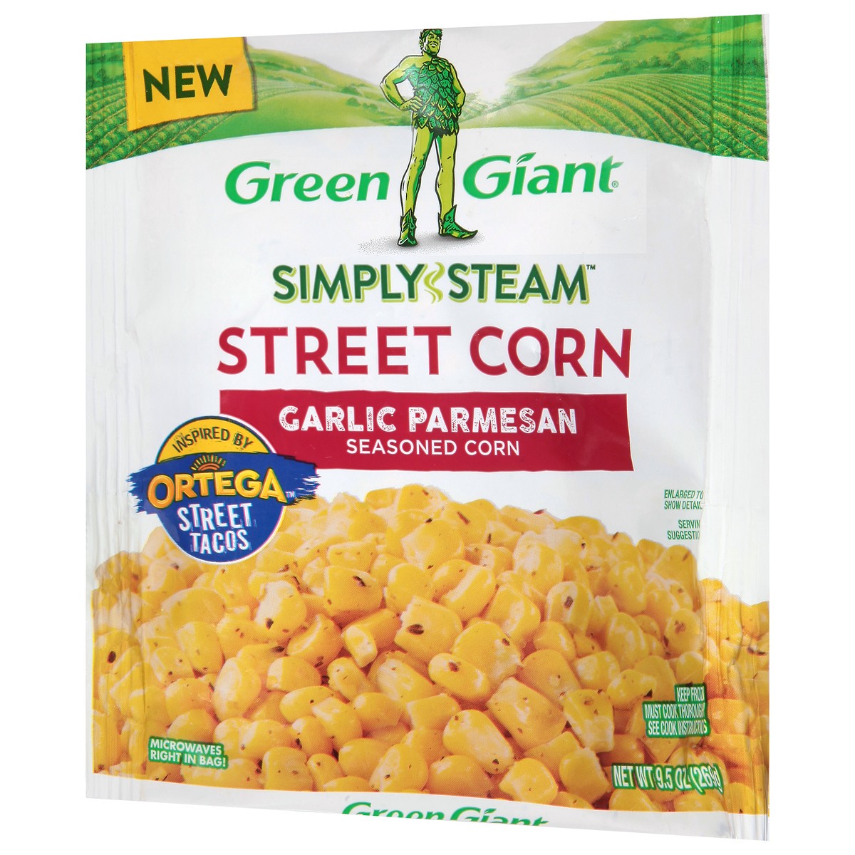 slide 3 of 9, Green Giant Simply Steam Seasoned Garlic Parmesan Street Corn 9.5 oz, 9.5 oz