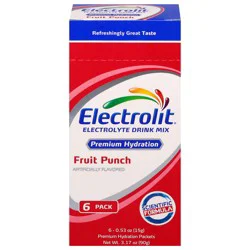 Electrolit Premium Hydration Fruit Punch Electrolyte Drink Mix - 6 - 0.53 oz Each