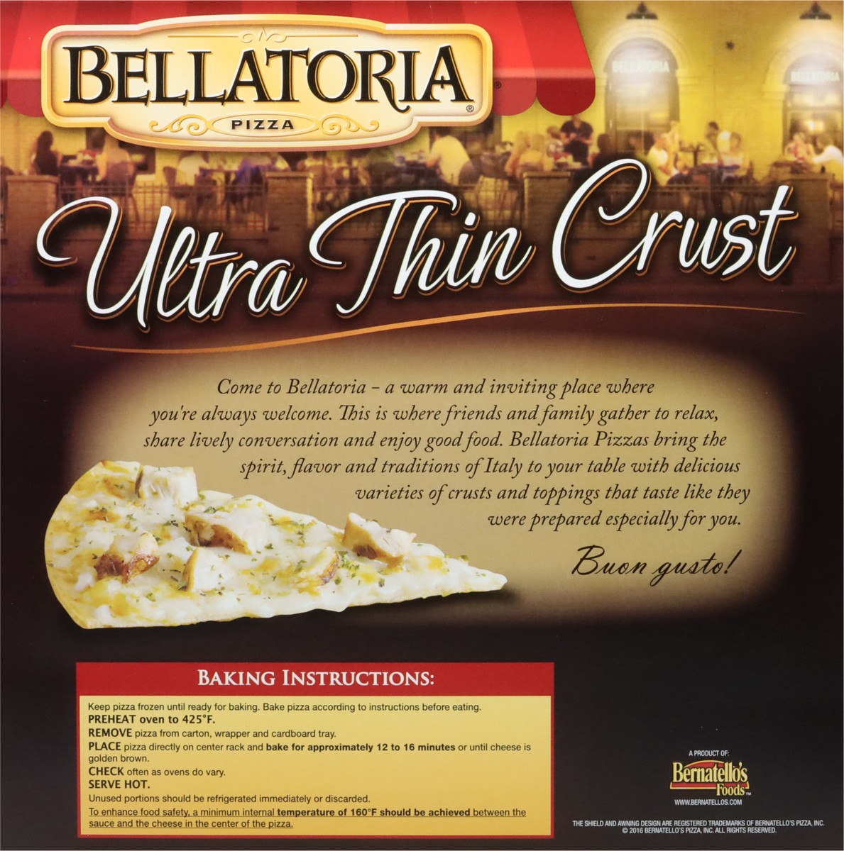 slide 5 of 9, Bellatoria Ultra Thin Crust Garlic Chicken Alfredo Pizza 16.03 oz, 16.03 oz