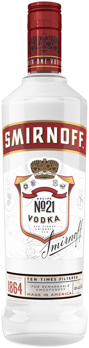 slide 1 of 10, Smirnoff No. 21 80 Proof Vodka, 750 mL Glass Bottle, 750 ml