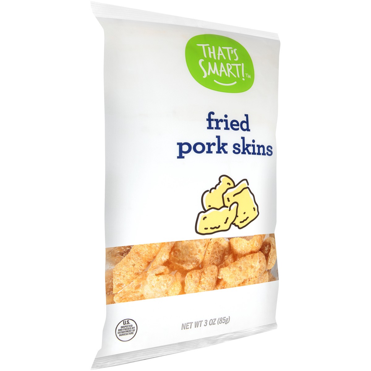 slide 6 of 9, That's Smart! Fried Pork Skins, 3 oz