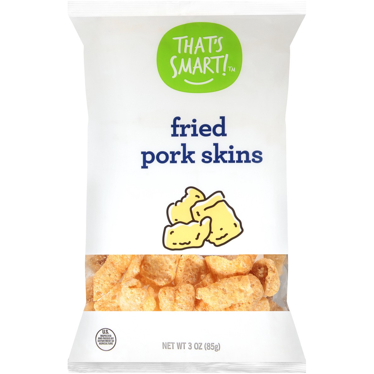 slide 2 of 9, That's Smart! Fried Pork Skins, 3 oz