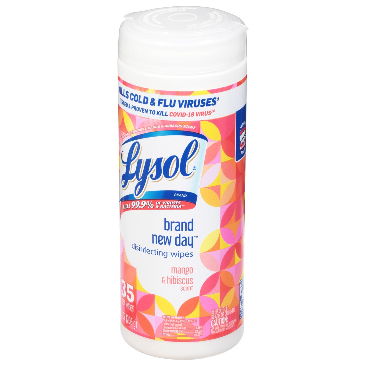 slide 3 of 4, Lysol Brand New Day Mango & Hibiscus Scent Disinfecting Wipes 35 ea, 35 ct