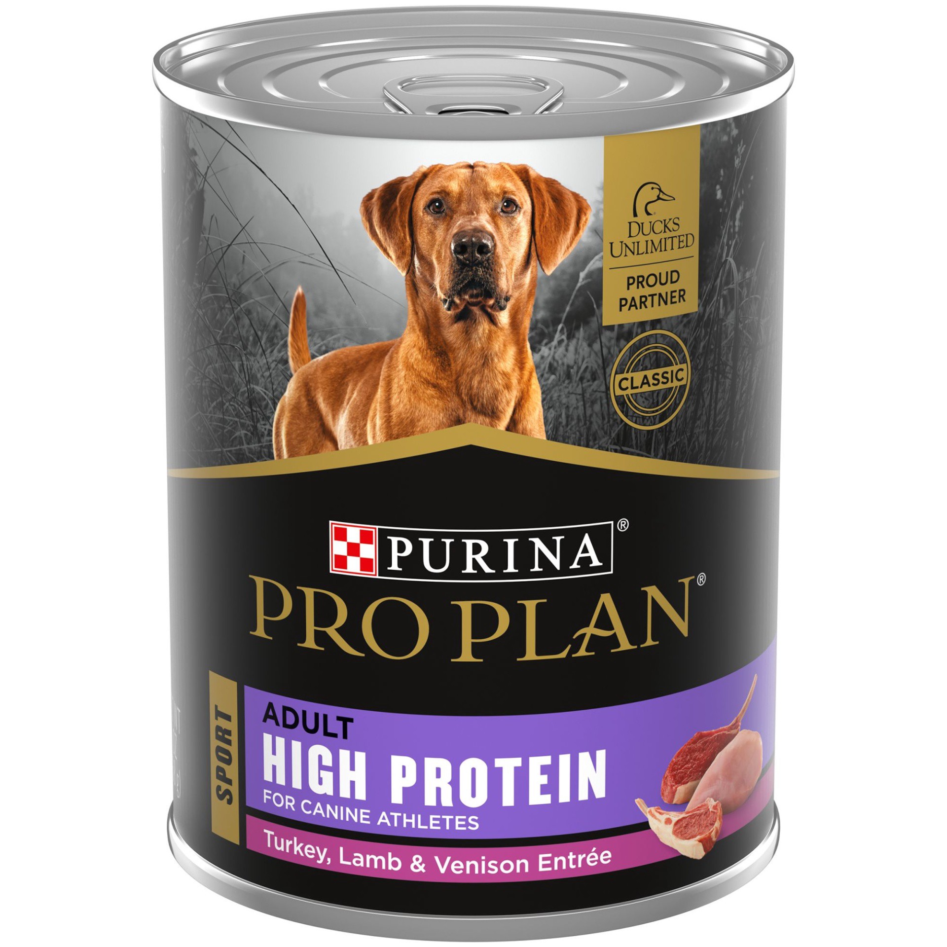 slide 1 of 1, Purina Pro Plan Sport High Protein Wet Dog Food Turkey, Lamb and Venison Entree, 13 oz