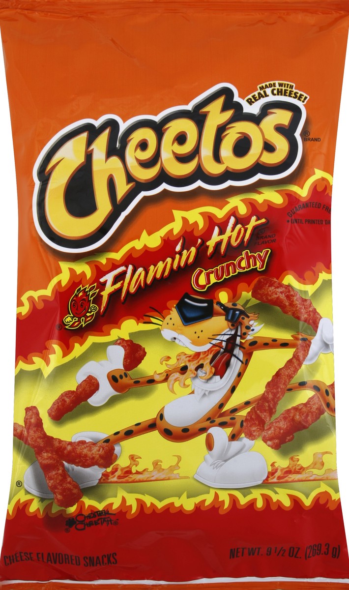 slide 4 of 6, Cheetos Cheese Flavored Snacks, Flamin' Hot Crunchy, 9.5 oz