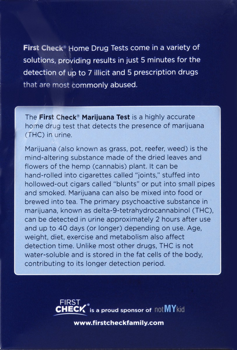 slide 4 of 6, First Check Home Drug Test for Marijuana, 1 kit