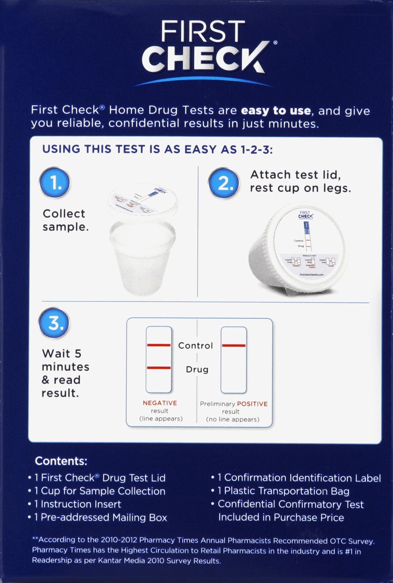 slide 2 of 6, First Check Home Drug Test for Marijuana, 1 kit