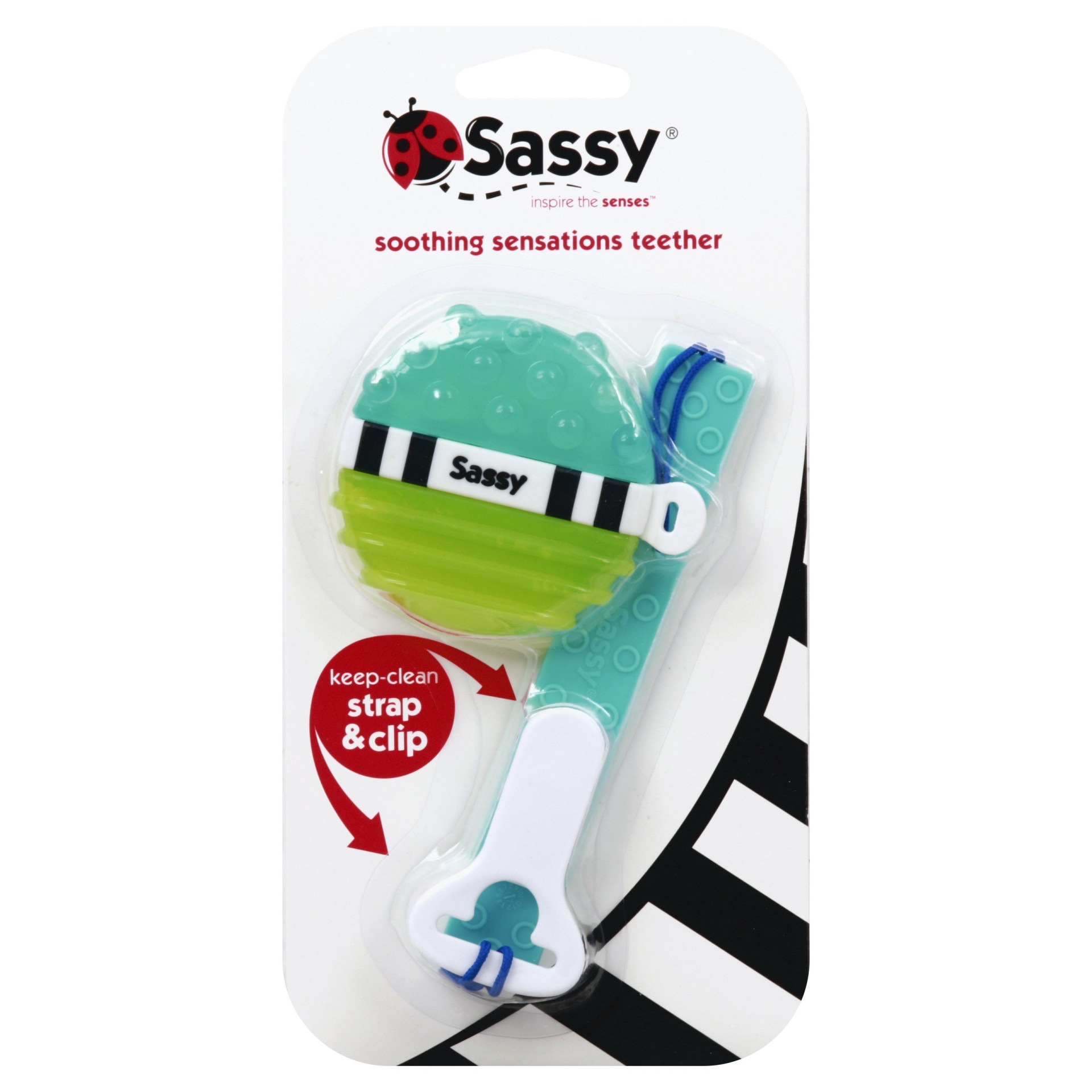 slide 1 of 2, Sassy Soothing Sensations Teether with Keeper, 1 ct