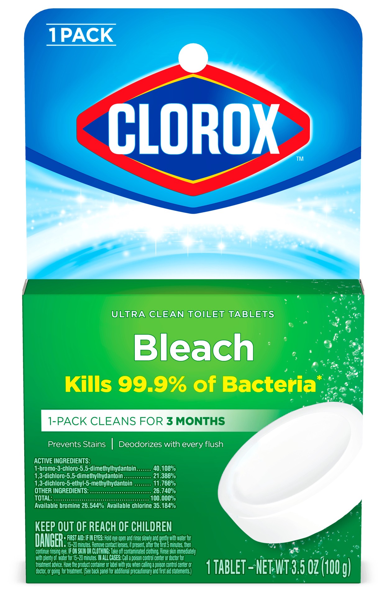 slide 1 of 5, Clorox™ Ultra Clean Toilet Tablets Bleach – 3.5 Ounces, 1 Count, 3.5 oz