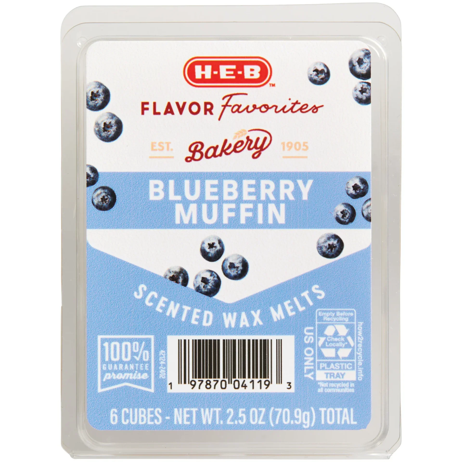 slide 1 of 1, H-E-B Flavor Favorites Blueberry Muffin Scented Wax Melts, 2.5 oz