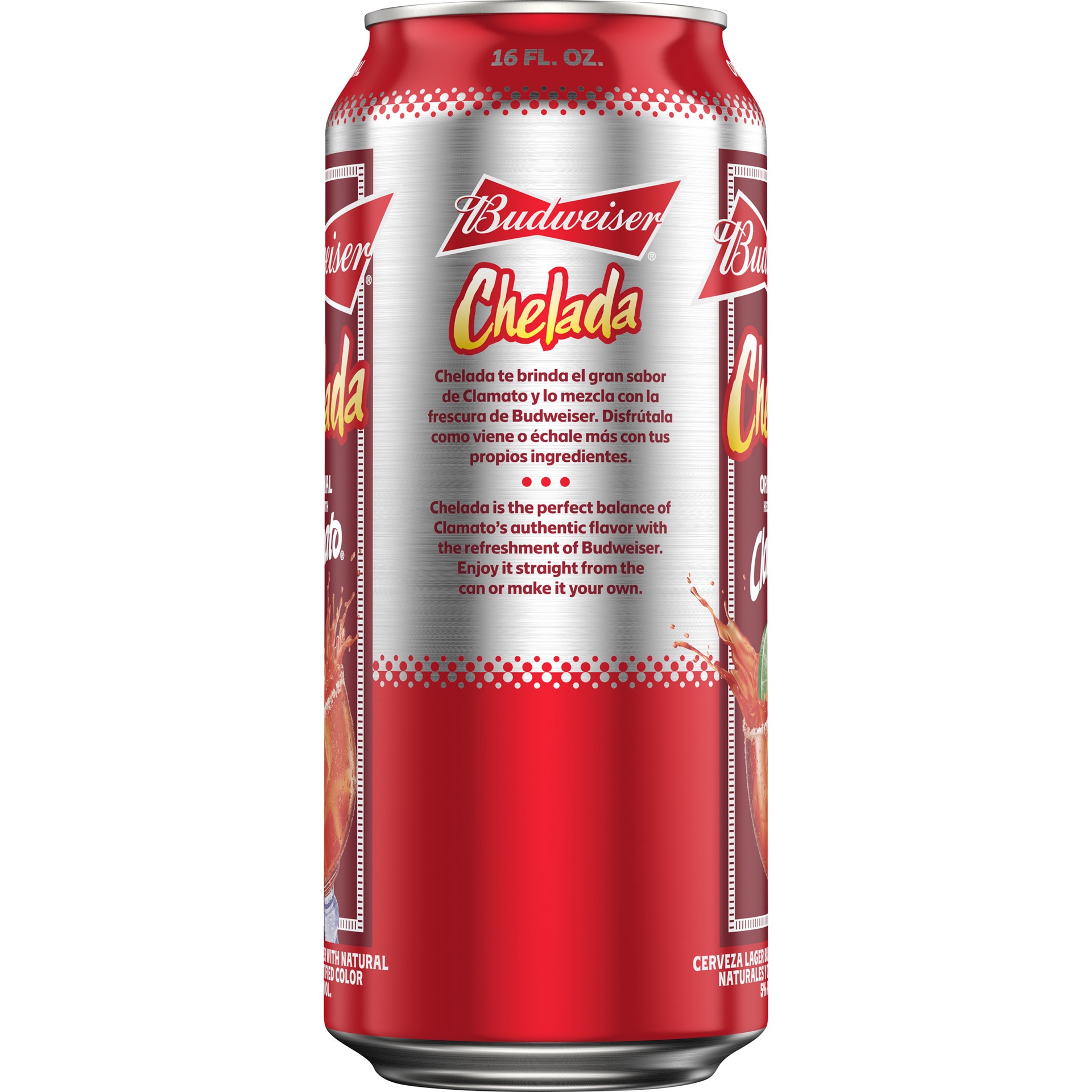 slide 1 of 7, Chelada Budweiser Budweiser Original Chelada, 4 Pack 16 fl. oz. Cans, 5% ABV, 4 ct; 16 oz