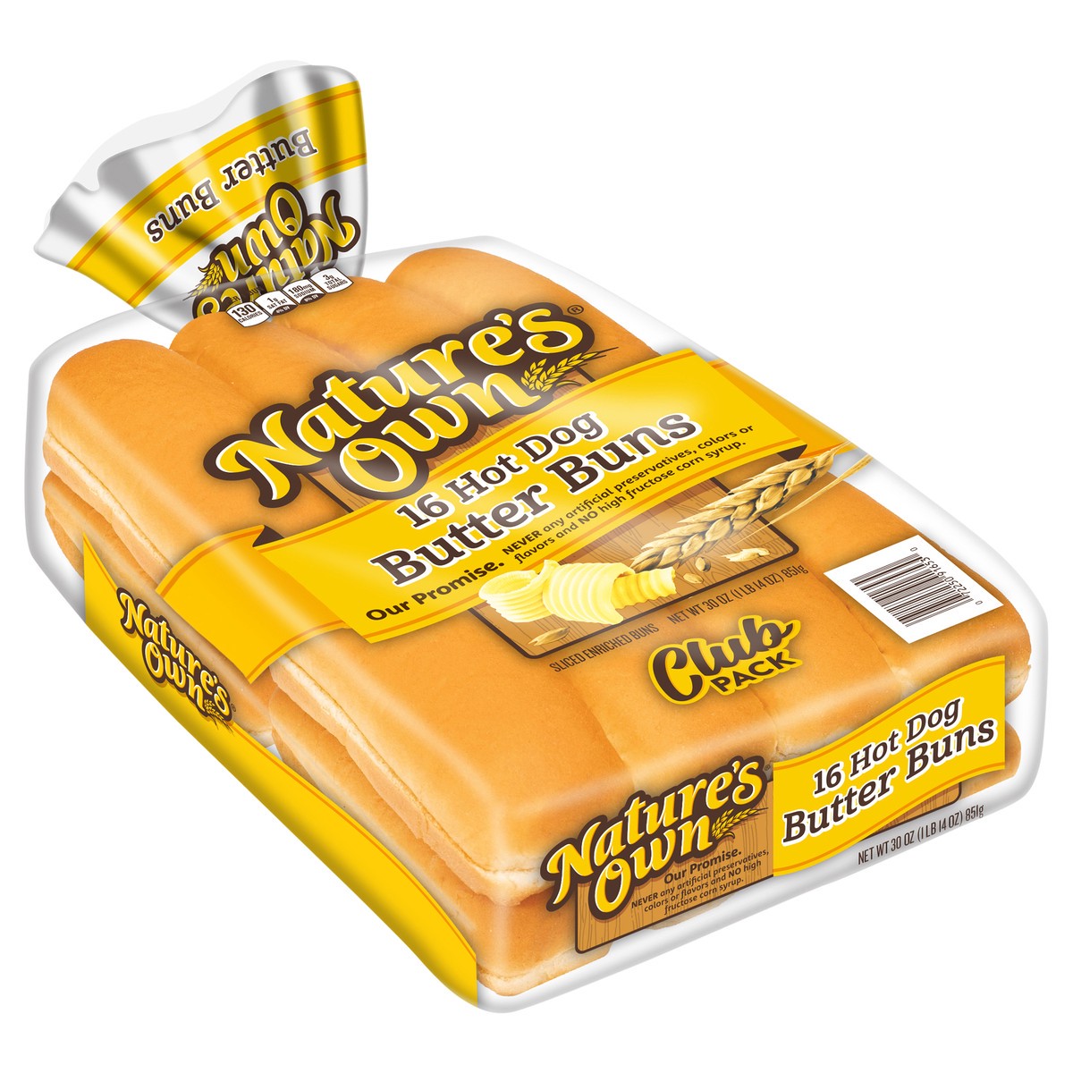 slide 3 of 9, Nature's Own Hot Dog Buns, Butter, 16 ct