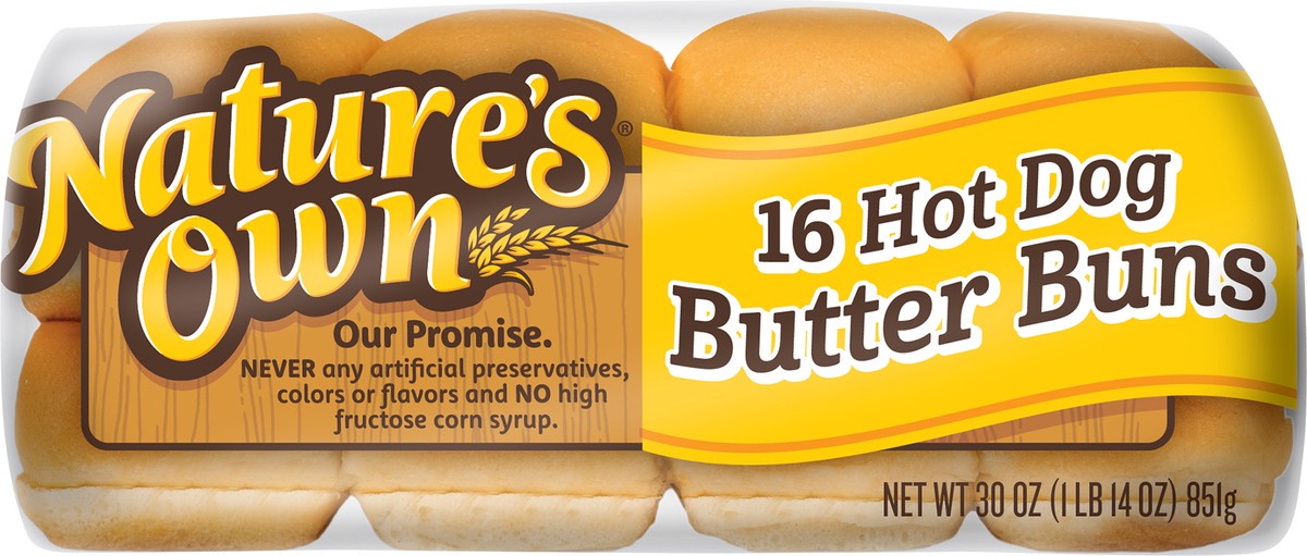slide 2 of 9, Nature's Own Hot Dog Buns, Butter, 16 ct