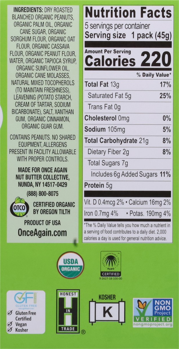 slide 5 of 13, Once Again Peanut Butter Graham Sandwiches 5 - 1.59 oz Packs, 5 ct