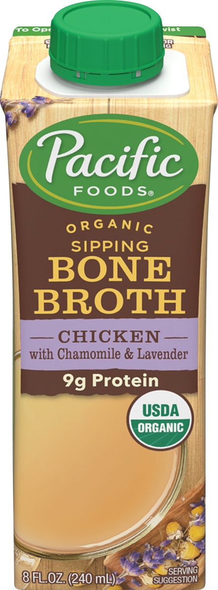 slide 8 of 9, Pacific Foods Organic Chamomile Lavendar Chicken Bone Broth, 8 oz