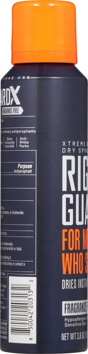 slide 12 of 13, Right Guard Xtreme Defense Fragrance Free Dry Spray, 3.8 oz