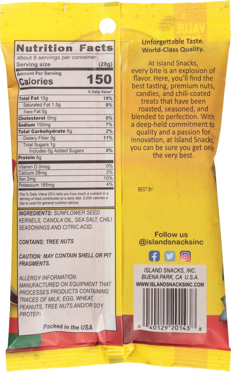 slide 7 of 13, Island Snacks Sunflower Chili Lime Kernels Value Size 7.75 oz, 7.75 oz
