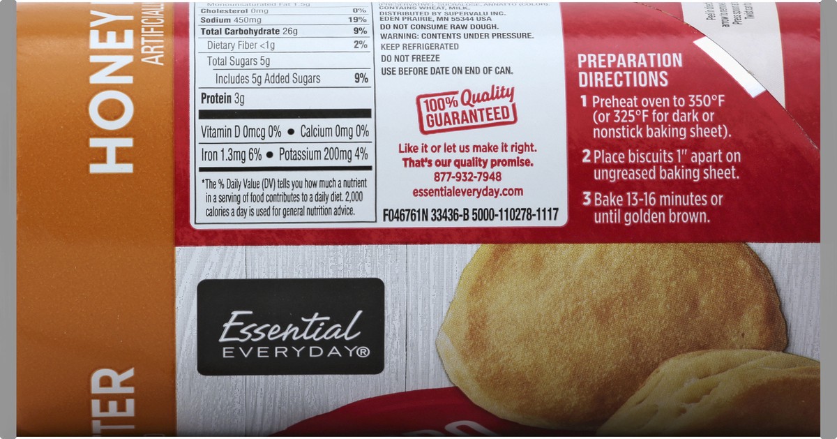 slide 3 of 6, Essential Everyday Flaky Biscuits, Honey Butter, Jumbo, 8 ct
