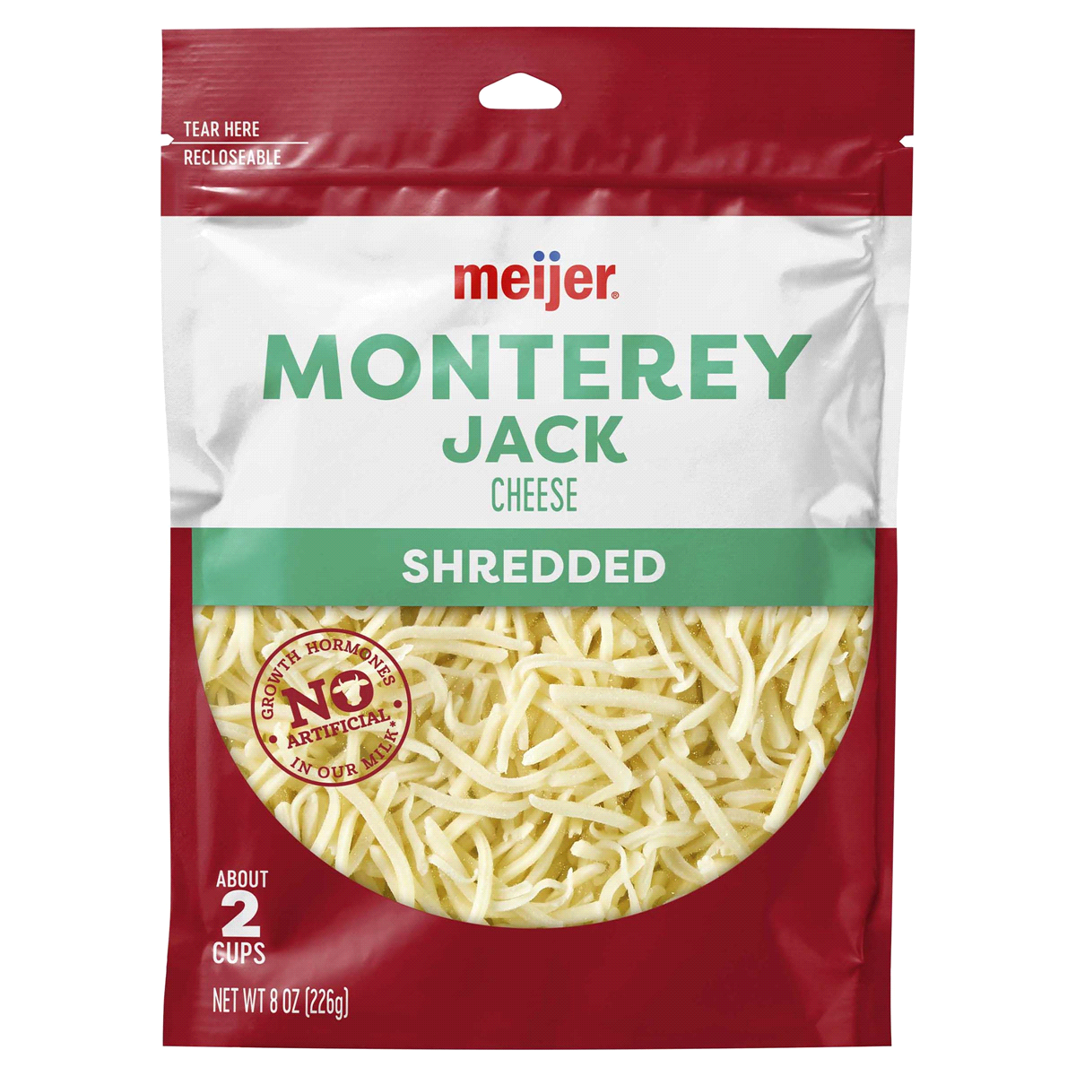 slide 1 of 5, Meijer Shredded Monterey Jack Cheese, 8 oz