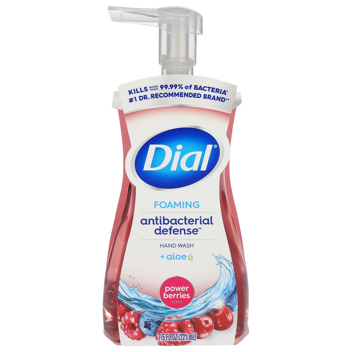 slide 1 of 5, Dial Antibacterial Defense Foaming Hand Soap, Power Berries Scent + Aloe, 7.5 fl oz, 7.5 fl oz