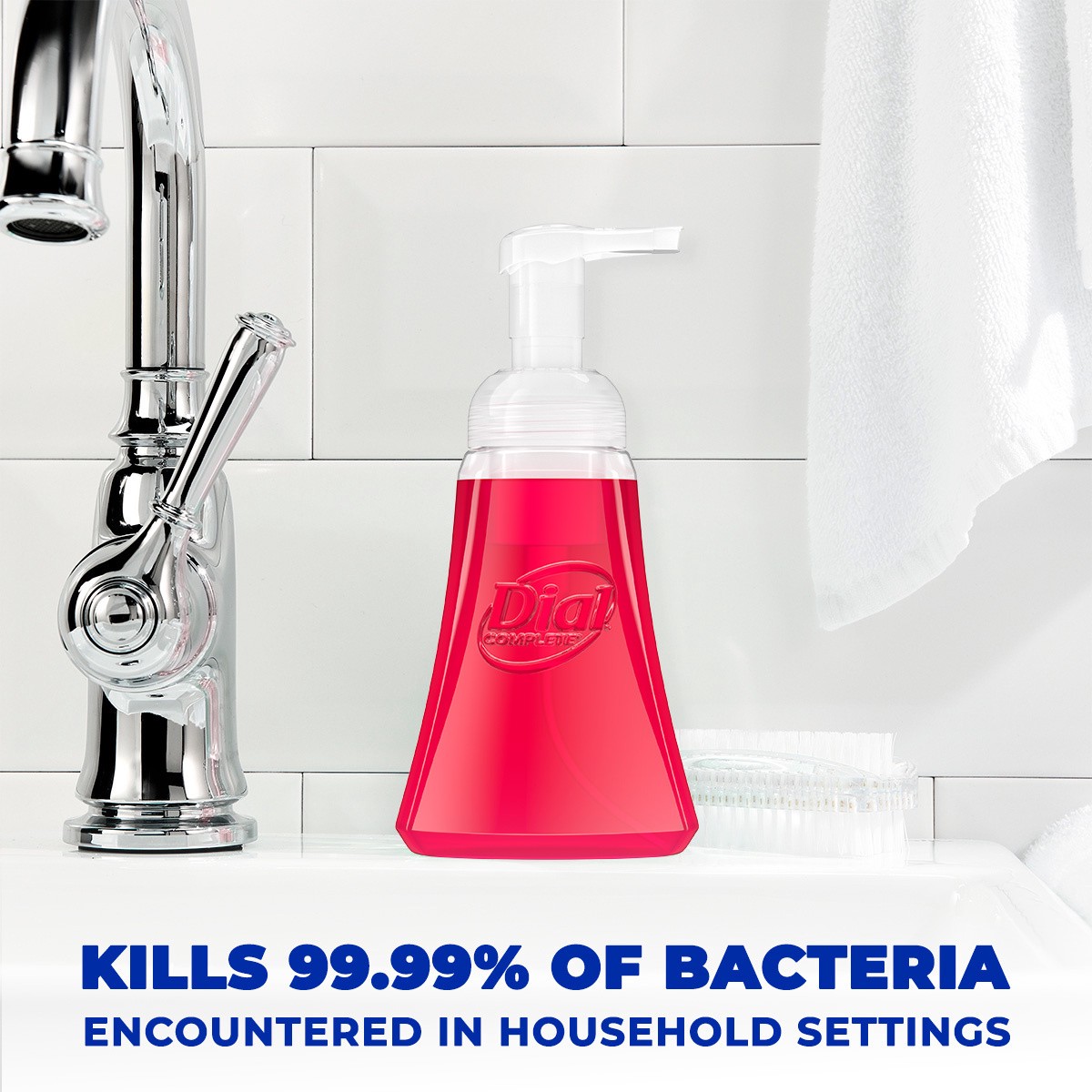 slide 3 of 5, Dial Antibacterial Defense Foaming Power Berries Scent Hand Wash + Aloe 7.5 fl oz, 7.5 fl oz