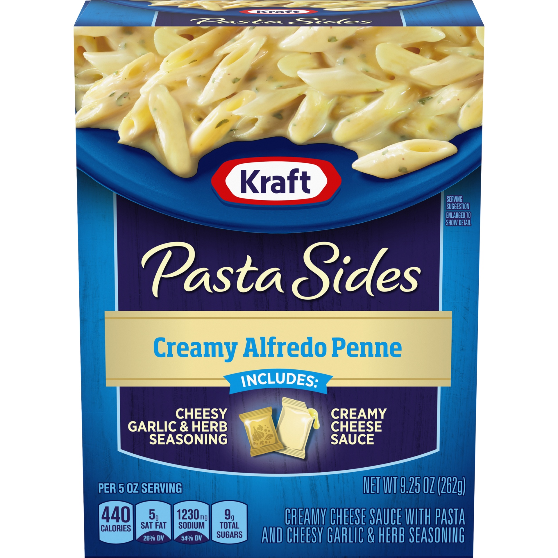 slide 1 of 6, Kraft Pasta Sides Creamy Alfredo Penne, 9.25 oz