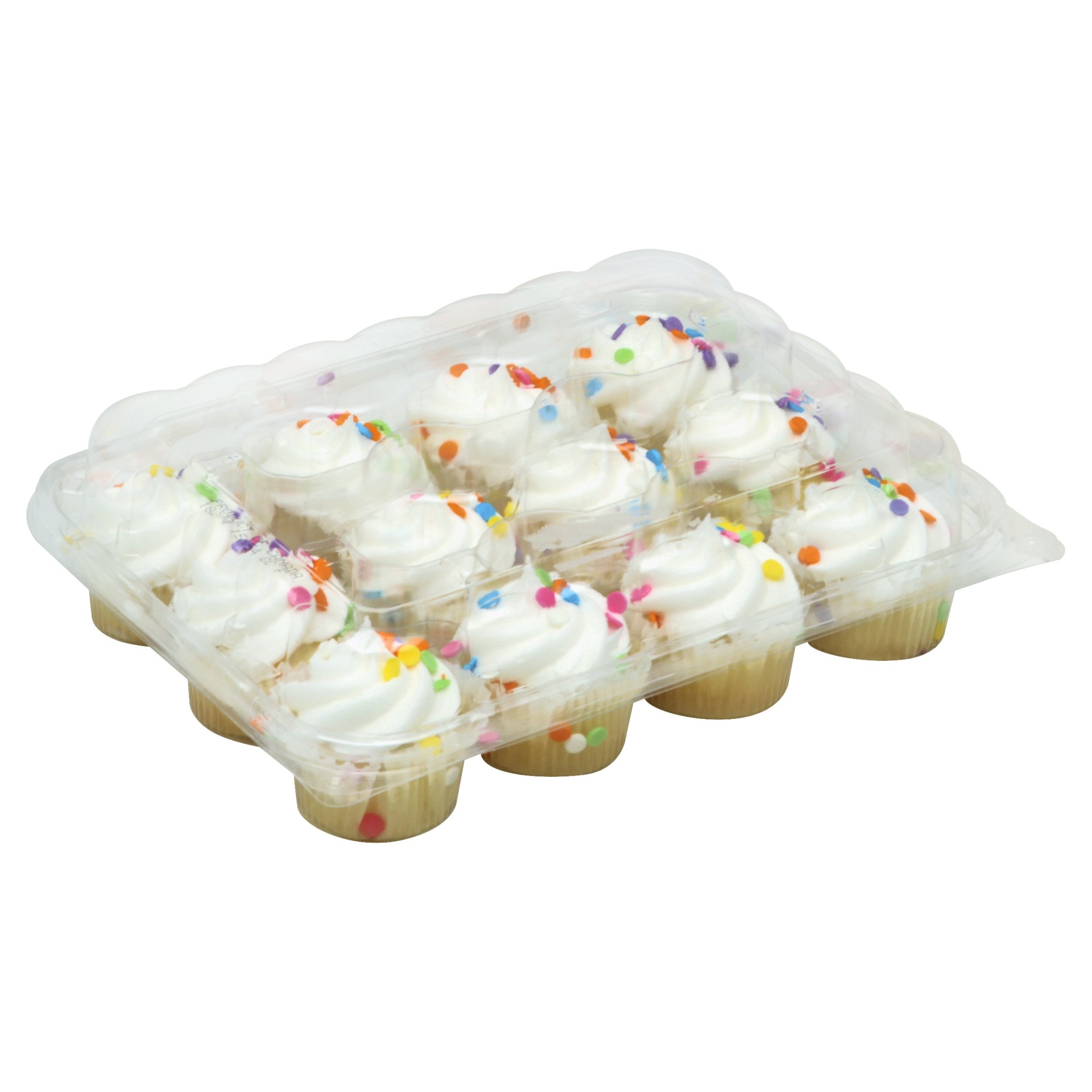 slide 1 of 1, Harris Teeter Fresh Foods Market Cupcakes - Mini Vanilla, 12 ct