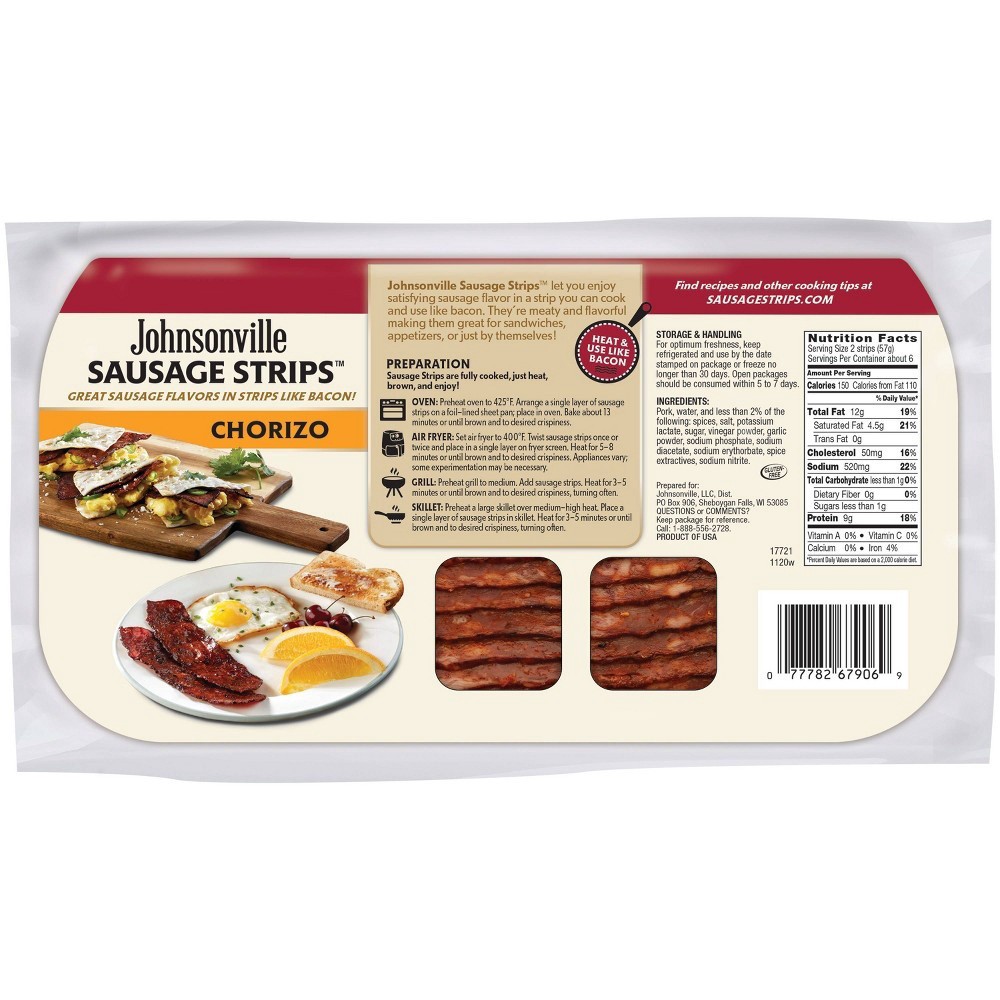 slide 2 of 3, Johnsonville Chorizo Sausage Strips, 12 oz