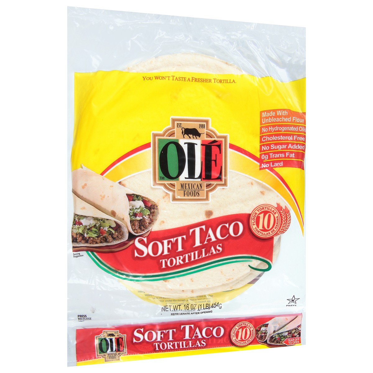 slide 2 of 9, Ole Soft Taco Flour Tortillas 10 ea, 10 ct