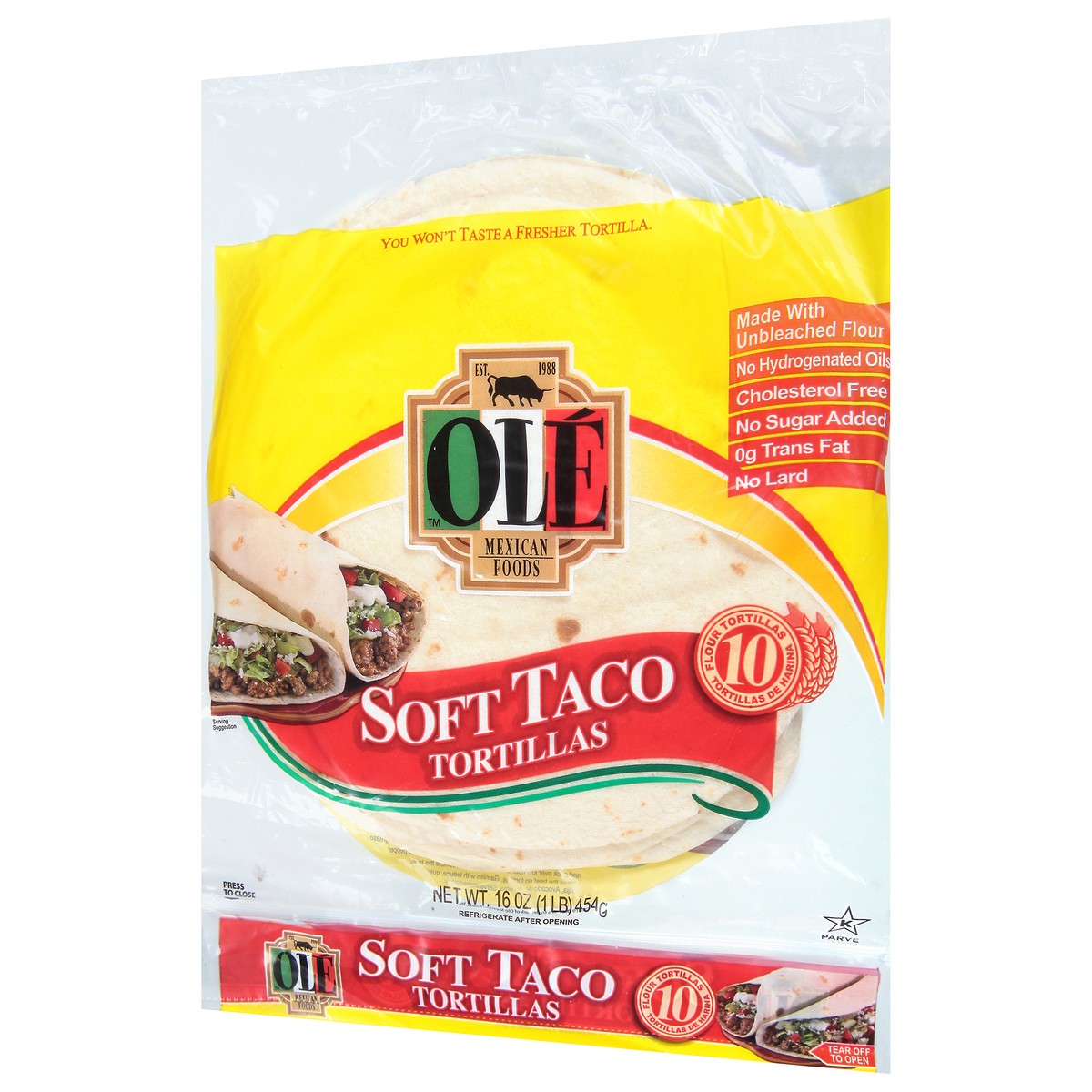 slide 3 of 9, Ole Soft Taco Flour Tortillas 10 ea, 10 ct