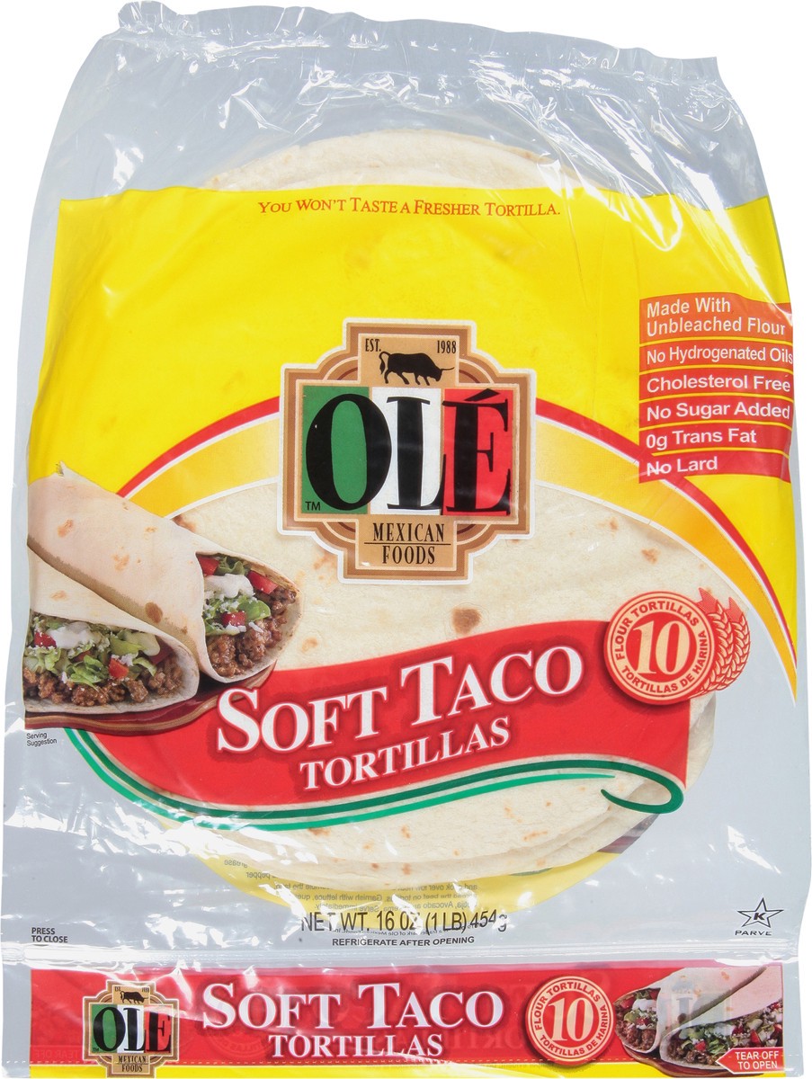 slide 6 of 9, Ole Soft Taco Flour Tortillas 10 ea, 10 ct