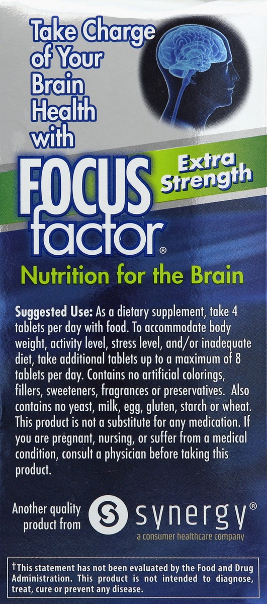 slide 6 of 6, Focus Factor Extra Strength Nutrition for the Brain 60 Tablets, 60 ct