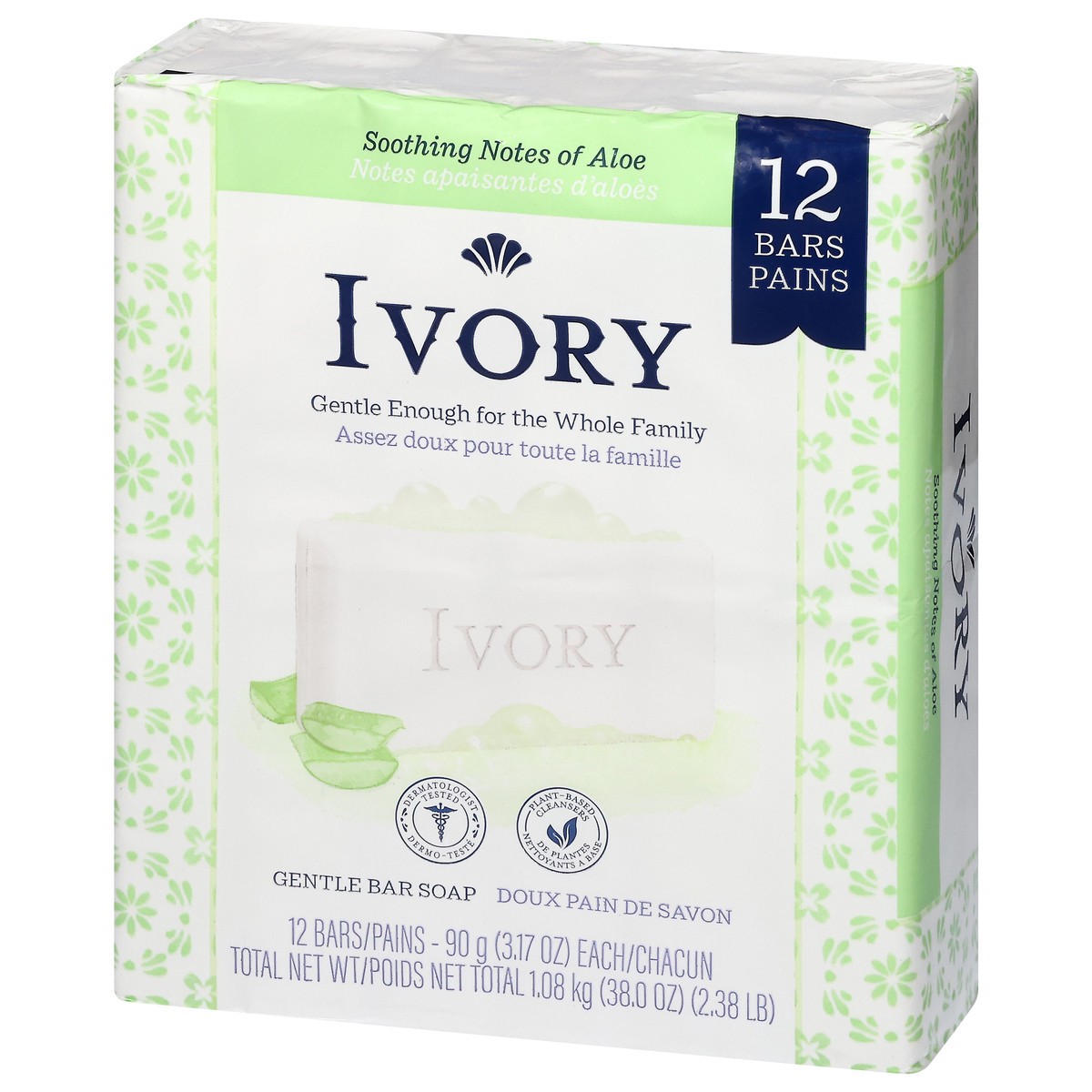 slide 16 of 16, Ivory Gentle Bar Soap Aloe, 39.8 oz