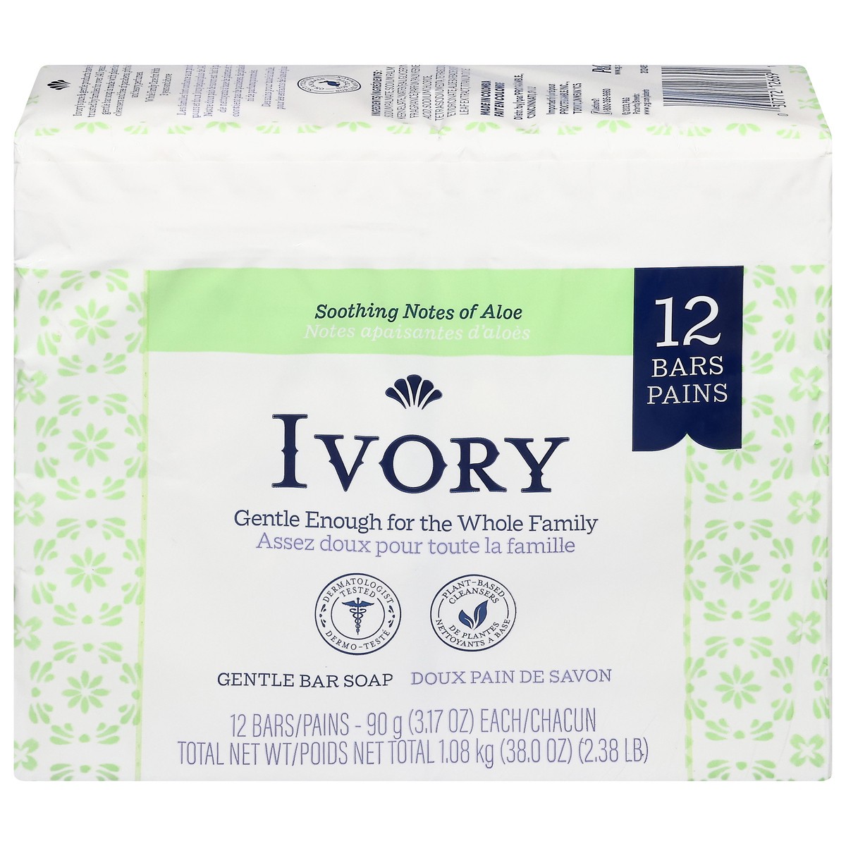slide 4 of 16, Ivory Gentle Bar Soap Aloe, 39.8 oz