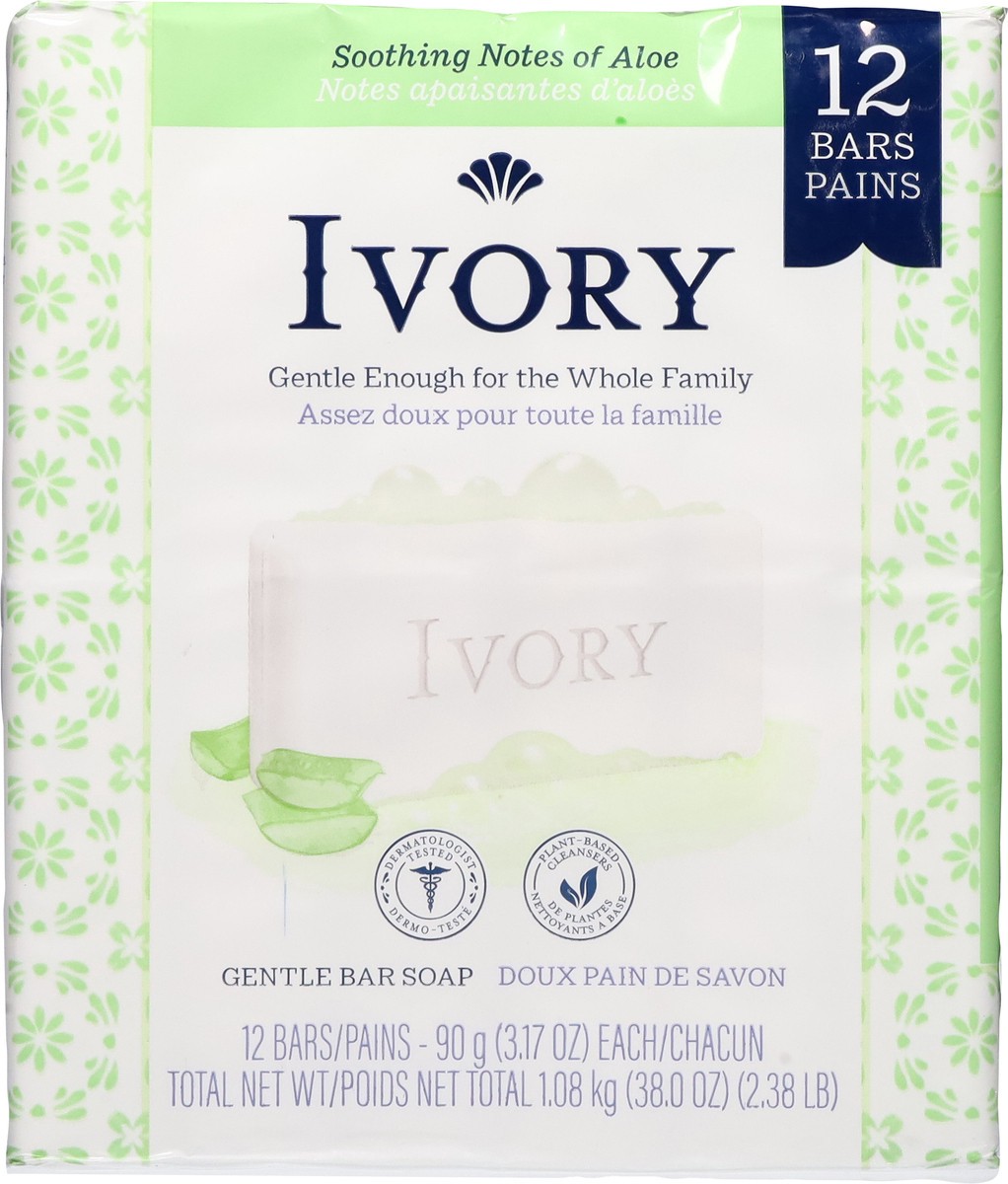 slide 13 of 16, Ivory Gentle Bar Soap Aloe, 39.8 oz