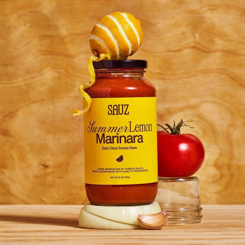 slide 4 of 4, Sauz Zesty Citrus Summer Lemon Marinara Tomato Sauce 25 oz, 25 oz