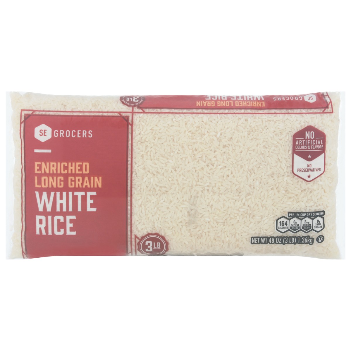 slide 1 of 9, SE Grocers Long Grain White Ric, 3 lb
