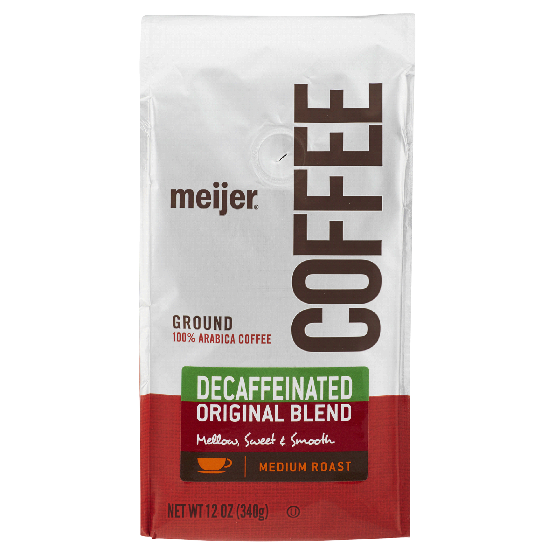 slide 1 of 1, Meijer Decaf Original Blend Ground Coffee, 12 oz