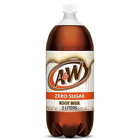 slide 1 of 1, A&w Zero Sugar Root Beer Soda Bottle - 2 Liter, 2 liter