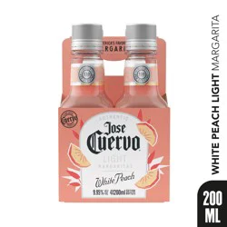 Jose Cuervo Authentic Margarita White Peach Light Ready to Drink Cocktail, 4 Pack 200 ml